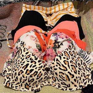 Floral and Leopard Print Bikini Tops Bundle of (6)